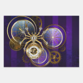 Steampunk Spider op Paarse achtergrond Inpakpapier Vel (Voorkant 2)