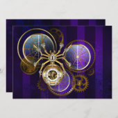 Steampunk Spider op Paarse achtergrond Programma (Voorkant / Achterkant)