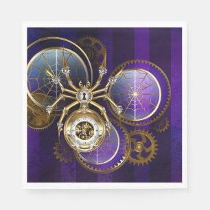 Steampunk Spider op Paarse achtergrond Servet