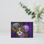 Steampunk Spider op Paarse achtergrond Visitekaartje (Staand voorkant)