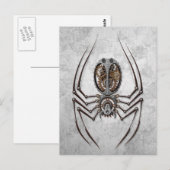 Steampunk Spider op ruw staal Briefkaart (Voorkant / Achterkant)