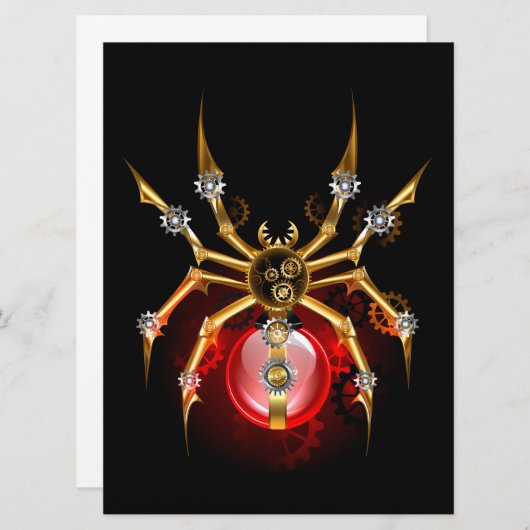 Steampunk spin op zwart aankondiging (Voorkant / Achterkant)