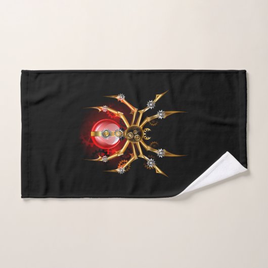 Steampunk spin op zwart bad handdoek (Handdoek)