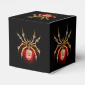 Steampunk spin op zwart bedankdoosjes (Achterkant)