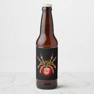 Steampunk spin op zwart bier etiket