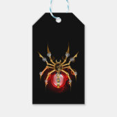 Steampunk spin op zwart cadeaulabel (Voorkant)