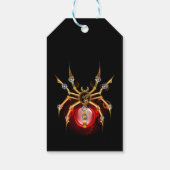 Steampunk spin op zwart cadeaulabel (Achterkant)