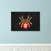 Steampunk spin op zwart canvas afdruk (Insitu (Houten vloer))