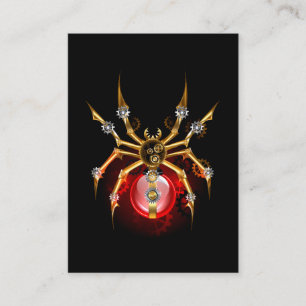 Steampunk spin op zwart contactkaartje