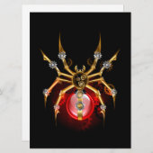 Steampunk spin op zwart feestdagenkaart (Voorkant / Achterkant)