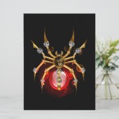 Steampunk spin op zwart feestdagenkaart (Staand voorkant)