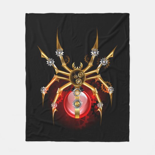 Steampunk spin op zwart fleece deken (Voorkant)
