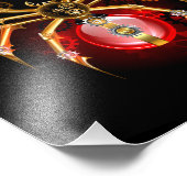 Steampunk spin op zwart foto afdruk (Hoek)