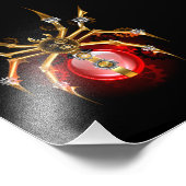 Steampunk spin op zwart foto afdruk (Hoek)