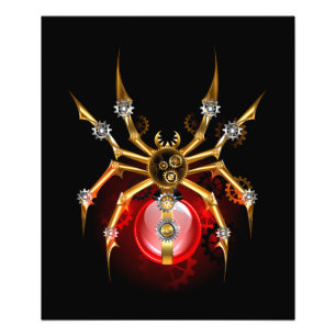 Steampunk spin op zwart foto afdruk