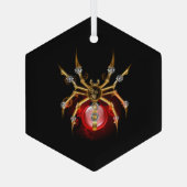 Steampunk spin op zwart glas ornament (Achterkant)