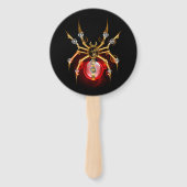 Steampunk spin op zwart handwaaier (Voorkant)