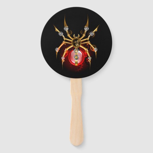 Steampunk spin op zwart handwaaier (Voorkant)