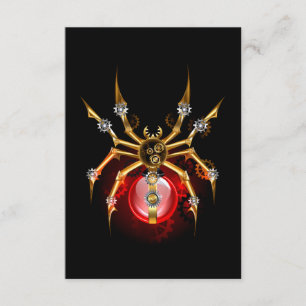 Steampunk spin op zwart informatiekaartje