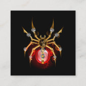 Steampunk spin op zwart informatiekaartje (Voorkant)