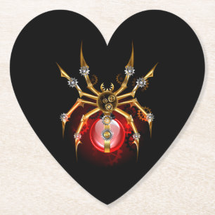 Steampunk spin op zwart kartonnen onderzetters