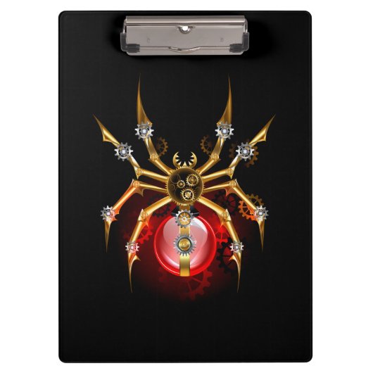 Steampunk spin op zwart klembord (Voorkant)