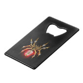 Steampunk spin op zwart kredietkaart flessenopener (Achterkant Gekanteld)