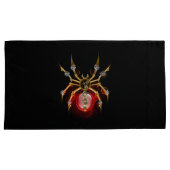 Steampunk spin op zwart kussensloop (Voorkant-Rechts)