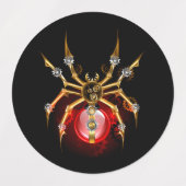 Steampunk spin op zwart labels (Design 1)