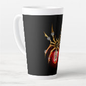 Steampunk spin op zwart latte mok (Linkerhoek)