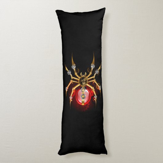 Steampunk spin op zwart lichaamskussen (Achterkant (Verticaal))