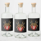 Steampunk spin op zwart likeurfles etiket (Flessen)