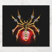 Steampunk spin op zwart likeurfles etiket (Enkel label)