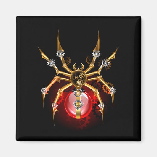 Steampunk spin op zwart magneet (Voorkant)