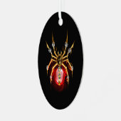 Steampunk spin op zwart metalen ornament (Voorkant links)