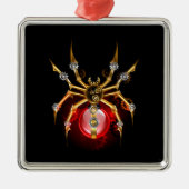 Steampunk spin op zwart metalen ornament (Voorkant)