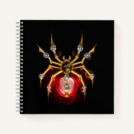 Steampunk spin op zwart notitieboek (Voorkant)