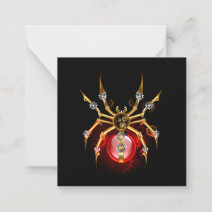 Steampunk spin op zwart notitiekaartje
