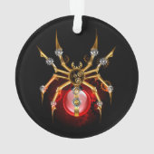 Steampunk spin op zwart ornament (achterkant)