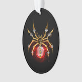 Steampunk spin op zwart ornament (voorkant)