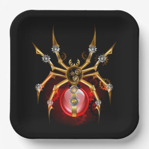 Steampunk spin op zwart papieren bordje