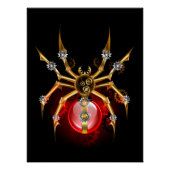 Steampunk spin op zwart perfect poster (Voorkant)