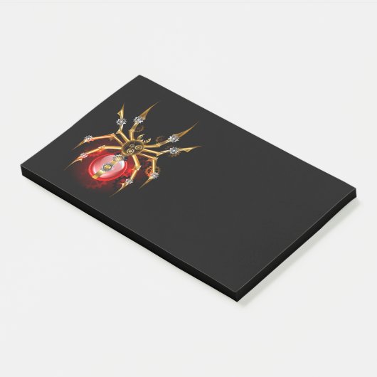 Steampunk spin op zwart post-it® notes (Schuin)