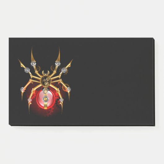 Steampunk spin op zwart post-it® notes (Voorkant)