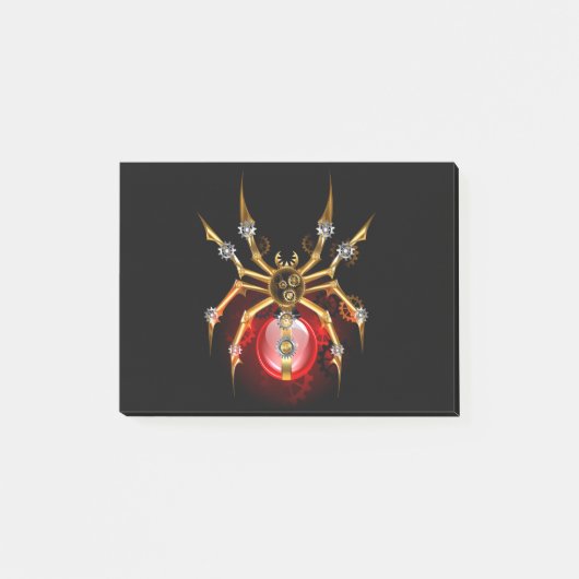 Steampunk spin op zwart post-it® notes (Voorkant)