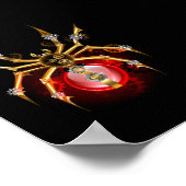 Steampunk spin op zwart poster (Hoek)