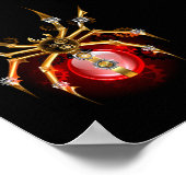 Steampunk spin op zwart poster (Hoek)