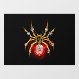 Steampunk spin op zwart raamsticker