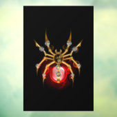 Steampunk spin op zwart raamsticker (Vel 3)