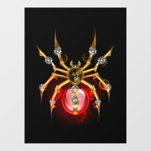 Steampunk spin op zwart raamsticker